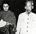 Indira Gandhi with Ho Chi Minh first President of Democratic Republic of Vietnam